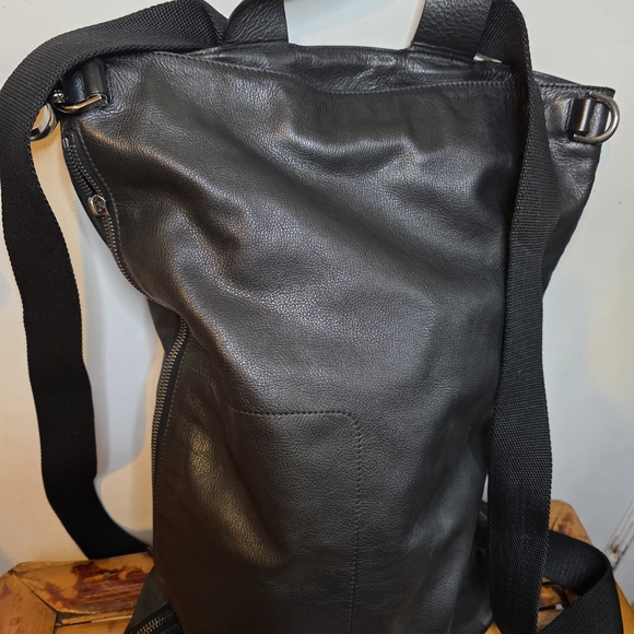 JIL SANDER Black Leather Men's Bag Snap And Hook Close